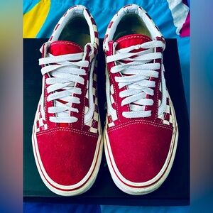 Red & Cream Checkered Vans